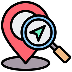 Poster - Gps Tracking Outline Color Icon