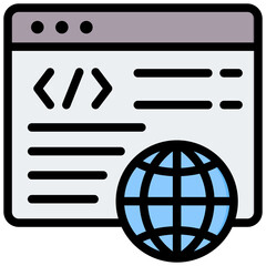 Aufkleber - Web Development Outline Color Icon