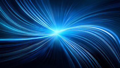 Poster - A dynamic blue light swirl radiates from the center, creating a sense of motion and energy against a dark background.