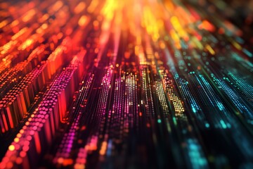 Poster - Colorful, abstract image of a computer screen with a rainbow of colors