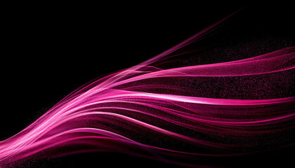Poster - A vibrant display of flowing pink lines against a black background, evoking a sense of movement and energy.