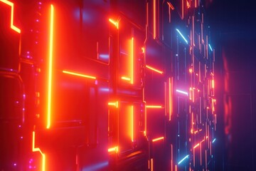 Aufkleber - Strong glowing wall deflecting viruses in a futuristic environment filled with vibrant colors and dynamic lighting. Generative AI