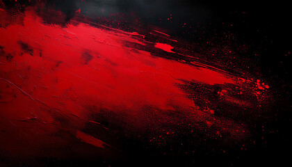 Poster - An abstract image featuring dynamic red splashes against a dark background, evoking intensity and energy.