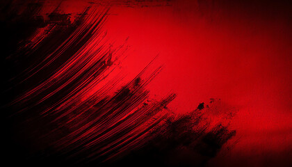 Poster - A vibrant red abstract background featuring dynamic brush strokes, creating a sense of movement and intensity.