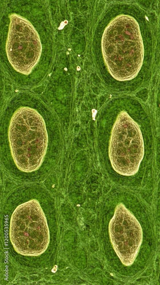 Microscopic view of plant cells, showing chloroplasts. Use Education ...