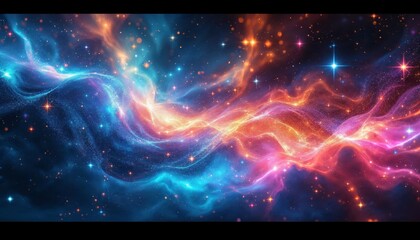Wall Mural - abstract cosmic background with colorful nebula and stars. concept of space, galaxy, and universe.