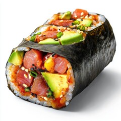 Wall Mural - Sushi Burrito with Spicy Tuna and Avocado  