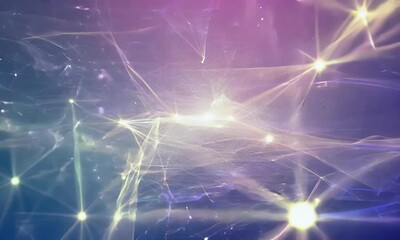 Wall Mural - Abstract light network, glowing nodes, cosmic background, design element