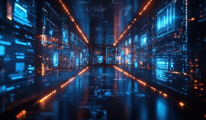 Poster - Cloud Computing Icon for Data Transmission Storage Backup Networking Internet Technology
