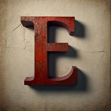 Red metal letter 