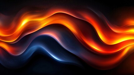 Abstract Fiery Waves Flowing Energy Dynamic Design Background