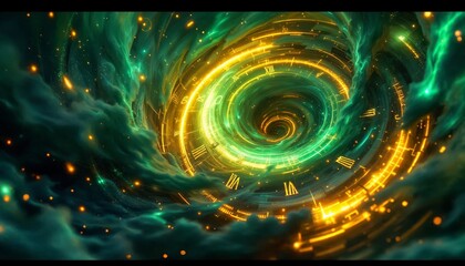 Wall Mural - abstract time warp tunnel in space. concept of time travel, space exploration, and science fiction.