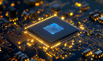 Poster - CPU glowing circuit board tech future