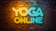 © Fleuronica - Bright neon sign showcasing yoga online, perfect for promoting virtual fitness classes at any time
