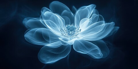 Wall Mural - Ethereal Blue Flower Abstract Art Design