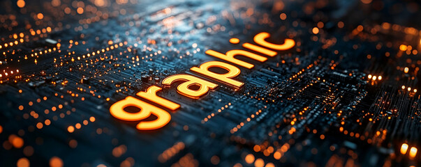 Poster - Glowing Graphic Card Circuit Board