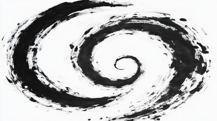Poster - Abstract Black Spiral Ink Painting Swirl Design