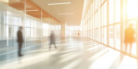 Poster - modern business concepts in a bright office corridor urban environment action-focused perspective