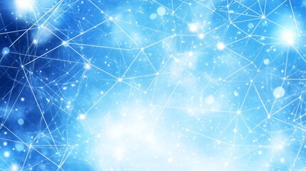 Poster - abstract blue network connections background design