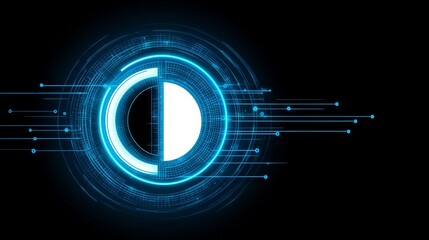Poster - Abstract Digital Circle Tech Interface Design