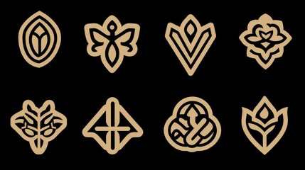 Poster - Abstract Geometric Floral and Insect Logo Designs