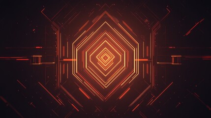 Poster - Abstract Geometric Light Hexagon Tunnel Design