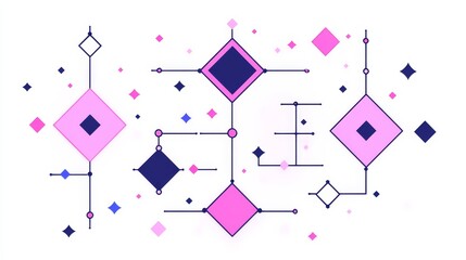 Poster - Abstract Geometric Network Design with Pink and Blue Diamonds