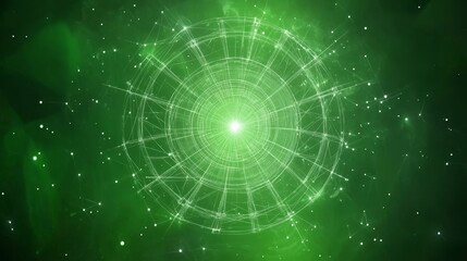 Poster - Abstract Green Circular Network Data Visualization