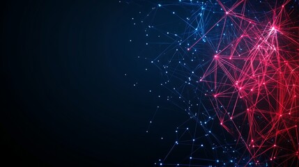 Poster - Abstract Network Connection Red Blue Digital Nodes