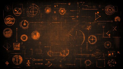 Poster - Abstract Orange Tech HUD Interface Design