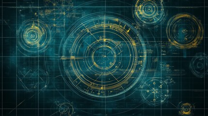 Poster - Abstract Tech HUD Circles Digital Interface Design