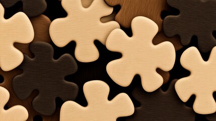 Poster - Abstract Wooden Puzzle Pieces Interlocking Design