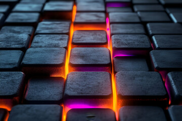 Poster - Glowing Grid Abstract energy pathway