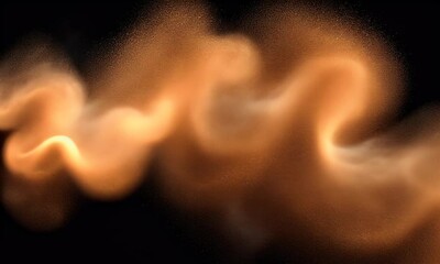 Wall Mural - Orange dust swirls, dark background, abstract art, design element