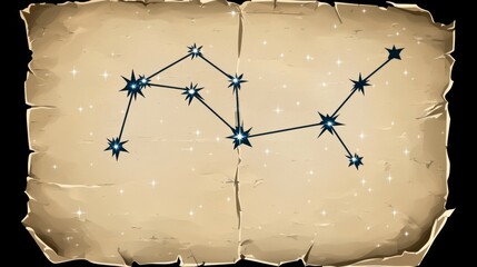 Wall Mural - Ancient Constellation Chart on Parchment Paper