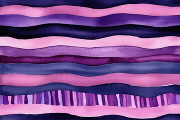 Canvas Print - Abstract wavy stripes, pink purple blue watercolor texture, background design, textile print