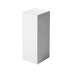 Poster - A digitally rendered image shows a tall white cardboard box suitable for product packaging or branding mockups.