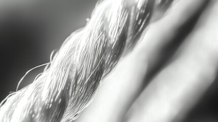 Poster - microscopic image of a strand of silk, highlighting its smooth texture and strength