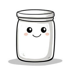 Aufkleber - The image shows a cute cartoon illustration of a happy smiling jar.