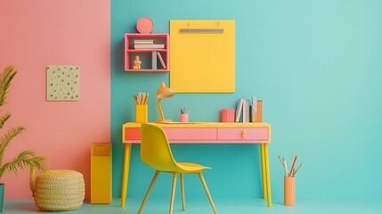 Poster - table and chairs in a restaurant