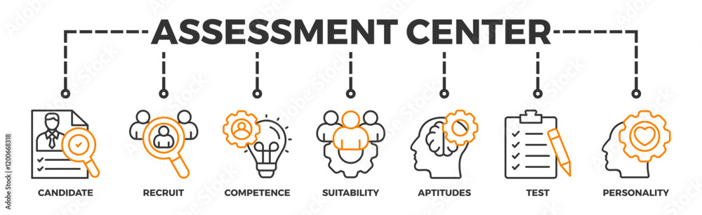 Assessment center banner web icon illustration concept for personal ...