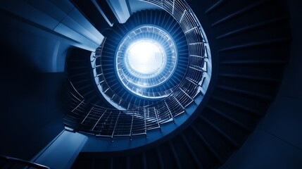 Poster - Ascending Spiral Staircase Interior Design Architecture