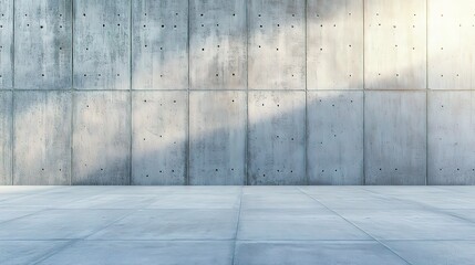 Poster - Minimalist Office Interior with Concrete Walls and Expansive Space
