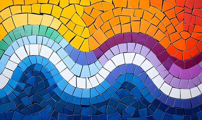 Poster - Vibrant Mosaic of Diverse Potential, an intricate artwork symbolizing unity and individuality through colorful patterns and textures.