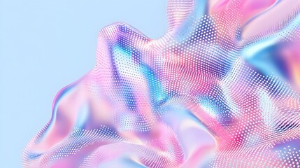 Poster - Abstract pastel pink and blue composition, featuring a dotted frame, evokes a serene and modern aesthetic, perfect for contemporary decor.