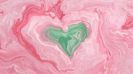 Poster - Vibrant Fusion, an abstract art piece featuring a dynamic blend of green and pink hues, evoking emotions through bold color contrasts.
