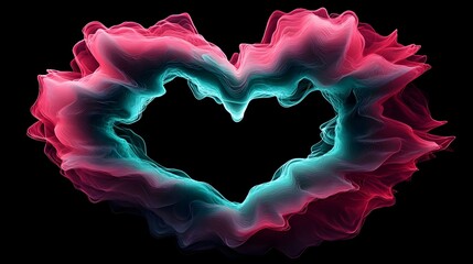 Poster - Interwoven Emotions, a vibrant display of swirling hearts symbolizing love and connection, blending colors in a dynamic dance of affection.