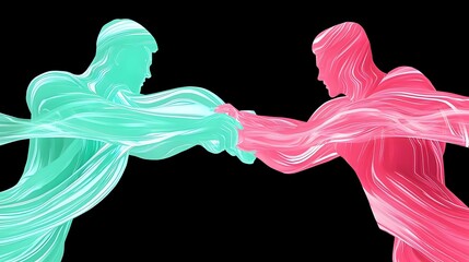 Poster - Dynamic Energy Flow, an abstract visualization of vibrant currents and fluid shapes, capturing the essence of movement and rhythm in art.