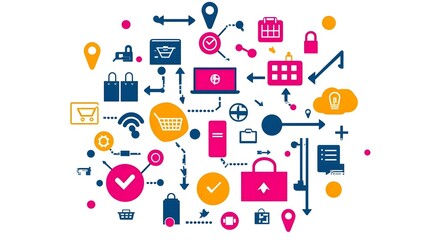 Poster - Supply Chain Strategy Overview, an infographic illustrating key components and processes in an efficient supply chain management system