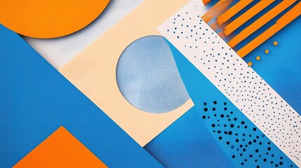 Poster - Dynamic Minimalist Geometric Background in Blue with Shapes